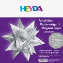 Origami Faltbl&auml;tter &quot;Stardust&quot; silber 15 x 15cm