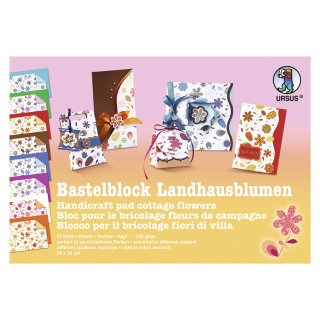Fotokarton-Bastelblock Landhausblumen