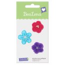 Bügelbild BeaLena "Blumen hellblau, pink & violett"   