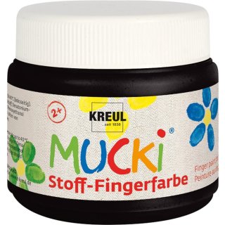 Fingerfarbe "Mucki - Textil" 6 - Schwarz