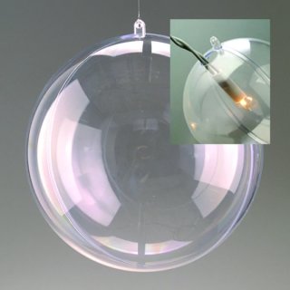 Kunststoffkugel glasklar, teilbar, mit Loch, 180 mm  