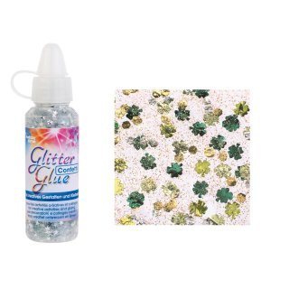 Glitter Glue Confetti 53 ml Kleeblatt gr&uuml;n / gelb