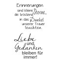 Clear Stamps &quot;Trauer Erinnerungen&quot;, A7, 2 - teilig
