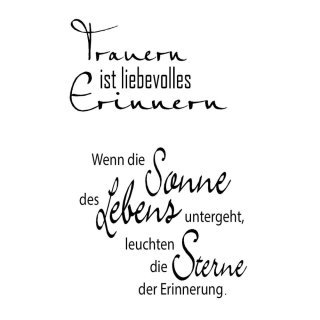 Clear Stamps &quot;Trauern ist liebevolles&quot;, A7, 2 - teilig