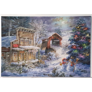 Nostalgischer Adventskalender "Weihnachtsmann auf dem Dach" Nicky Boehme A4 