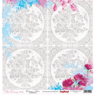 Papier &quot;Floral Embroidery - Patterns&quot; 30,5 x 30,5 cm
