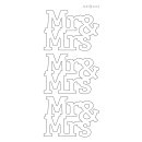 Konturensticker "Mr & Mrs" silber, 6,5 cm