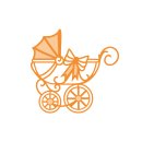 Stanzschablone &quot;Baby Rococo - Kinderwagen&quot; (Regal Carriage)