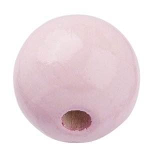 Schnulli-Holzperle 12 mm, rosé, 25 Stück