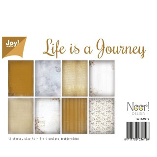 Papier Block &quot;Life is a journey&quot; A4 (12 Blatt) JoyCrafts