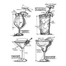 Stempel Set "Cocktails Blueprint" Tim Holtz