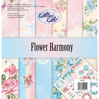 Scrapbookingpapier Set "Flower Harmony" 12 x 12", Altair Art (12 + 6 Blatt)