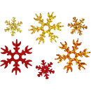 Pailletten Schneeflocke (Gold, Kupfer, Rot)