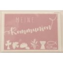 Wachsdekor "Meine Kommunion" rosa