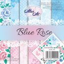 Papier Set &quot;Blue Rose&quot; (24 Blatt) 15 x 15 cm