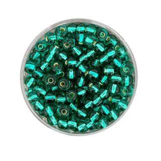 Rocailles Silbereinzug, dunkelgrün, 4,5 mm, 17 g