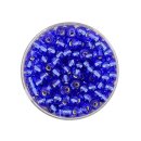 Rocailles Silbereinzug, safirblau, 4,5 mm, 17 g