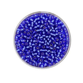 Rocailles Silbereinzug, safirblau, 2,6 mm, 17 g