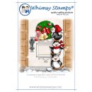 Stempel "Penguins Hang a Wreath" Whimsy Stamps