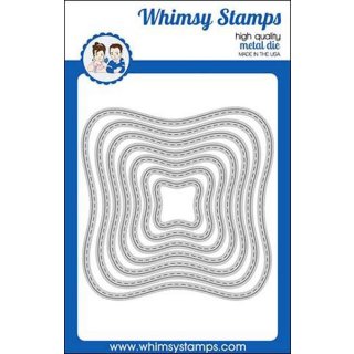 Whimsy Stamps "Wavy Stitched Squares" Die Set