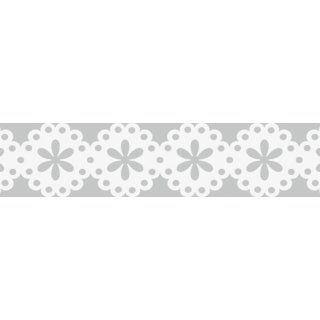 Papierspitze "Blumen" selbstklebend, 2 m, weiß