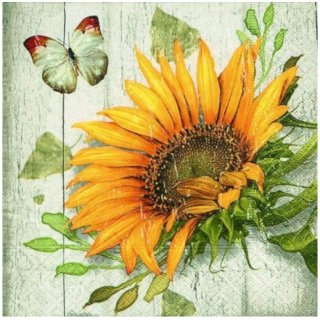 Servietten "Vintage Sonnenblume" 20 Stk., 25 x 25 cm