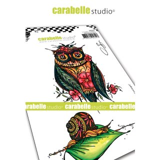 Stempel "Chouette et escargot" Carabelle Studio