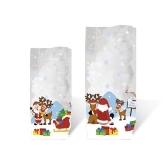 Geschenk-Bodenbeutel "Weihnachtsmann" , 145 x 235 mm, 10er Pack