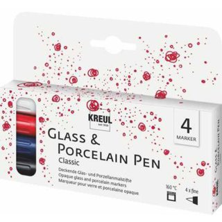 KREUL Glass & Porcelain Pen Classic fine 4er Set