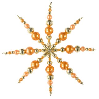 Bastelset Drahtstern orange / goldfarben, 12 cm