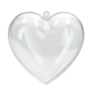 Kunststoffform Herz, glasklar, teilbar, 60 mm