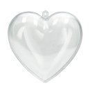 Kunststoffform Herz, glasklar, teilbar, 140 mm