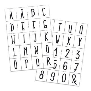 Universal Schablonenset "Alphabet modern" A5, 2-tlg.