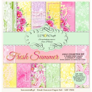 Scrapbookingpapier Set "Fresh Summer" 12 x 12" LemonCraft (6 Blatt)