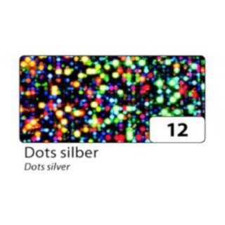 Holographische Folie "Dots Silber" 0,4 x 1 m selbstklebend