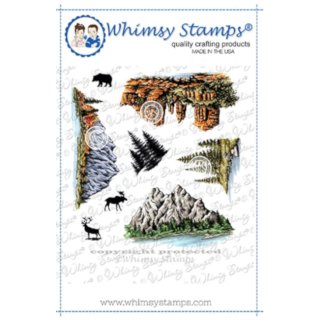 Stempel "Create a Scene - Mountains" Whimsy Stamps