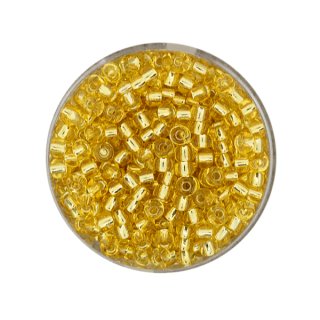 Rocailles Silbereinzug, gold, 3,5 mm, 17 g