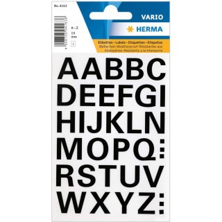 Sticker "Buchstaben" schwarz 1,5 cm  wetterfest