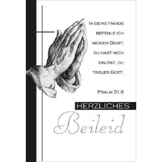 Trauerkarte "Betende Hände"