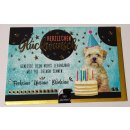 Geburtstagskarte "Hund und Torte"