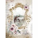 Rice Paper "Romantic Horses - Lake" A4 Stamperia