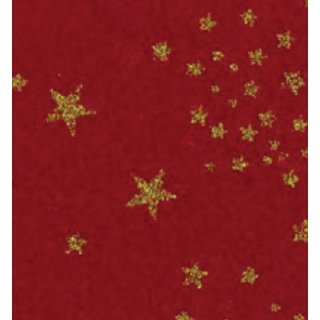 Bastelfilz "Glitter Sterne" 30 x 40 cm, 1 mm Dunkelrot