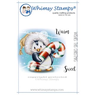 Stempel "Penguin Candy Cane" Whimsy Stamps