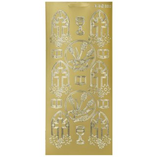 Konturensticker "Kirchensymbole" gold