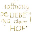 Designkarton &quot;Liebe, Glaube, Hoffnung&quot; gold, 5...