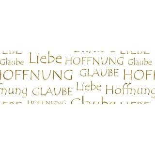 Designkarton "Liebe, Glaube, Hoffnung" gold, 1 Blatt