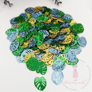 Shaker Slices "Sparkling Tropical Leaves" 8g, Dress My Craft