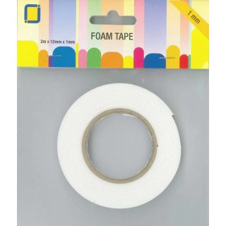 Foam Tape 12 mm x 2 m, 1 mm stark