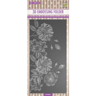Embossing Folder &quot;Blumen - Wildrosen&quot; 10 x 20 cm