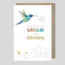 Geburtstagskarte "Kolibri" Serie AQUARELLE